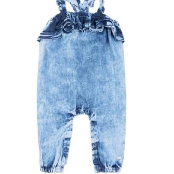7 For All Mankind Baby girl ruffle cotton Romper 0-3M - Picture 1 of 4